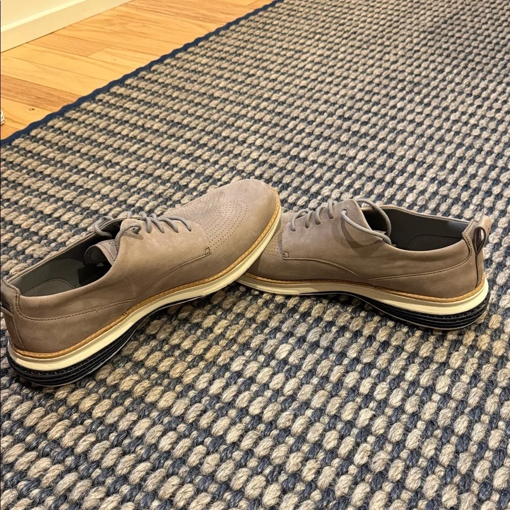 Cole Haan Men’s Light Taupe Suede Derby Oxfords